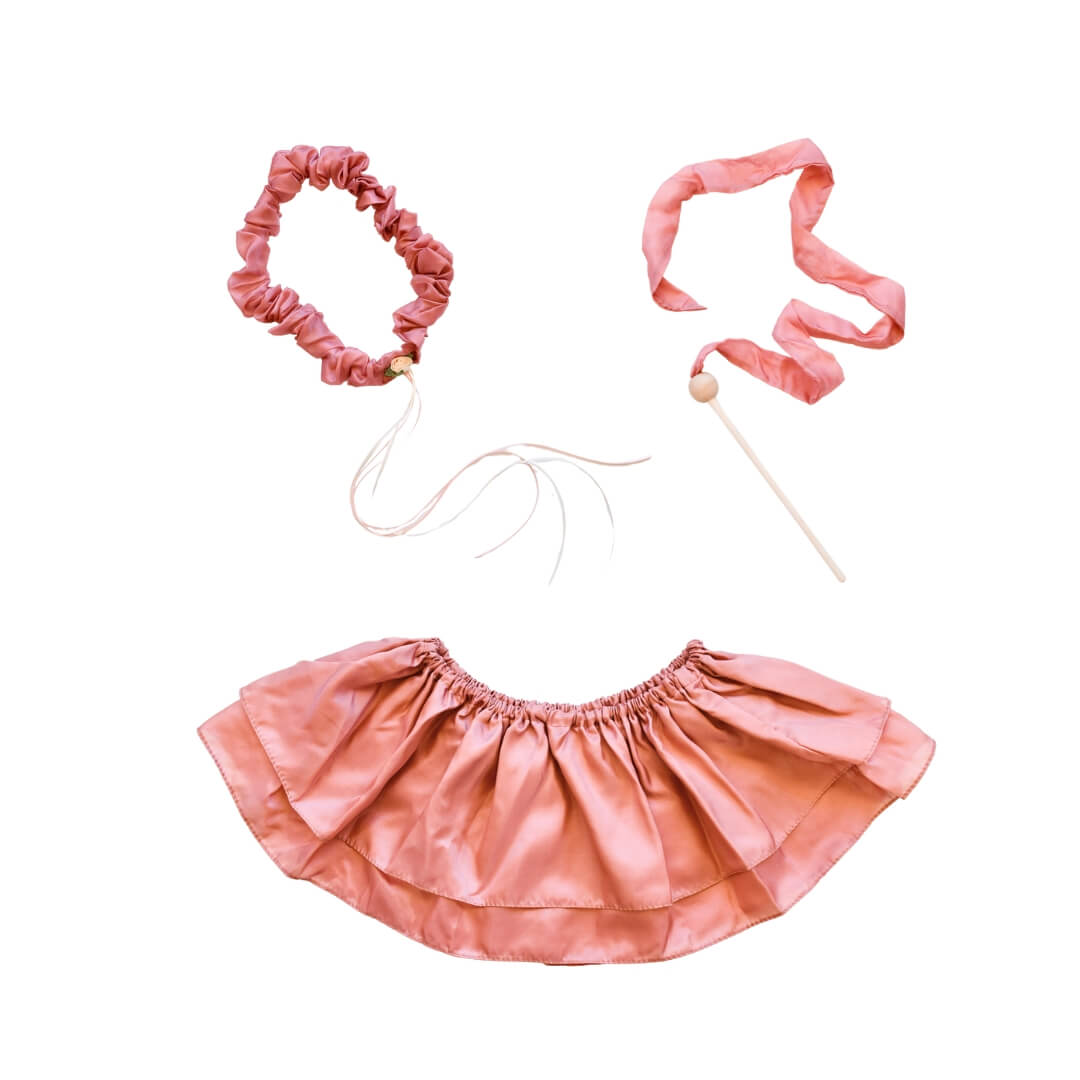 Sarah's Silks Northern Coast Fairy Silk Dress Up Set with garland crown, tutu, and mini streamer